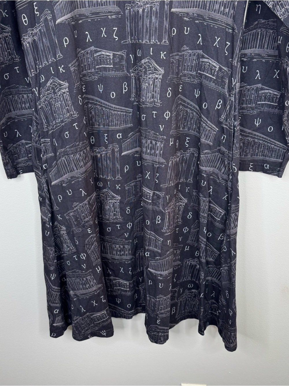 Svaha Usa Greek Temple Organic Cotton Long Sleeve Dress Large View 3